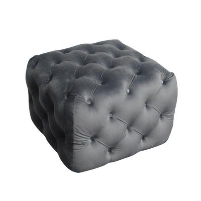 China Modern Storage Upholstery Adorned Small Moroccan Pouf Ottoman Inflatable Knitted Fag for sale