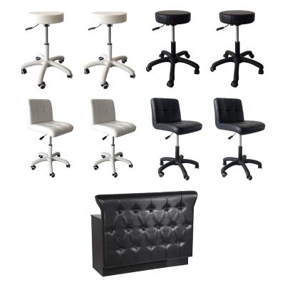 China Modern Beaty Hair Salon Furniture Reception Set Front Counter Black Reception Stool Beauty Salon Pedicure Beauty Chair For Beautician for sale