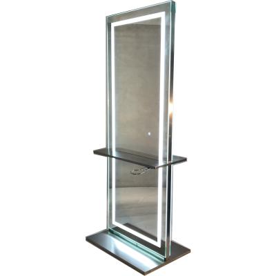 China Beaty Hair Salon Furniture Mirror Station with Led Light LED Mirror for Salon for sale