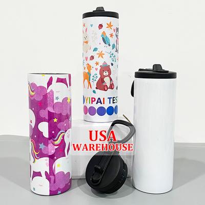 China Viable USA Warehouse Free Shipping Big Blank 20oz Straight DIY Tumbler Bottle For Hot Lean Printing Sublimation Gift for sale