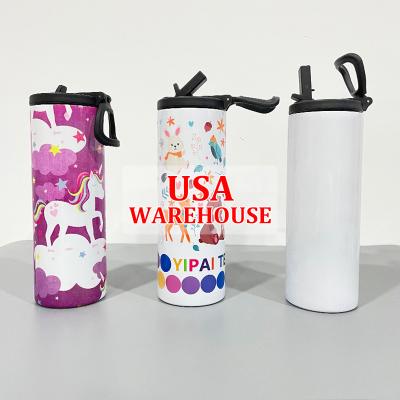 China Stocked 20oz White Sublimation Straight USA Warehouse 20oz Sports Tumbler With Straw Lid For Sublimation And Personalization for sale