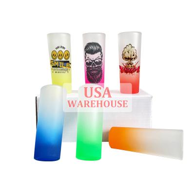 China Wholesale 2.5oz 3oz Glass Gradient Frosted Shot Glasses Shot Glasses For Vodka, Spirits, Liquor Shade For Sublimation And Personalization for sale