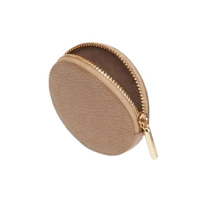 China China Women Round Mini Soft Leather Handmade Fashion Zipper Coin Wallet With Key Chain for sale