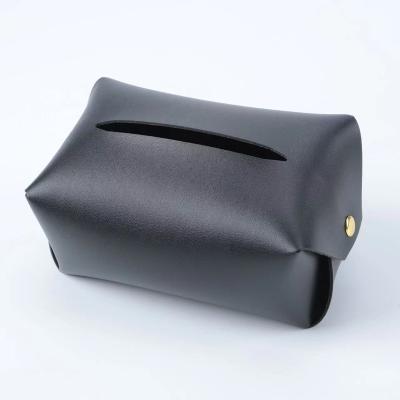 China - New 2023 Soft Leather Foldable Briefcase Holder Rectangular Car-carry PU Tissue Box Cover Tissue Box Cover for sale