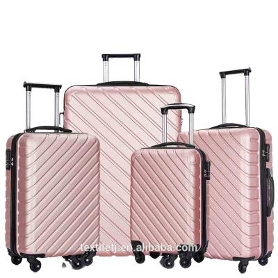 China Lightweight 4 Piece Hardshell Luggage 18-28 Inch Luggage Sets With Spinner Wheels Carry On Suitcase Rose Gold for sale