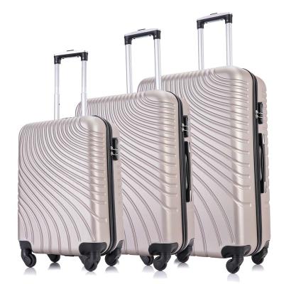 China ABS Free Shipping For Area 6 Areas Of US High Capacity Fast Delivery Zipper 3 Pcs Soft Luggage Set Within 24 Hours for sale