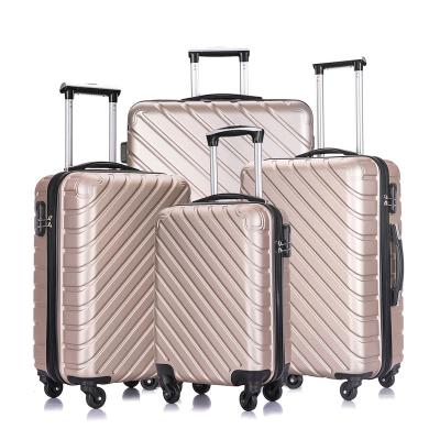 China Wonderful ABS Different Color Design Sliver Fashion Travel Bag 4 Pcs Luggage Set for sale