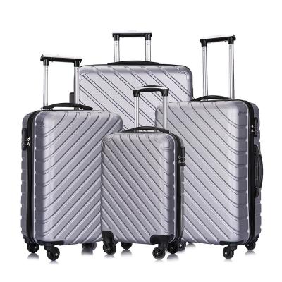 China ABS Free Shipping For Distric 6 Areas Black Single Color 4 Pcs Optional Luggage Set US Within 24 Hours for sale