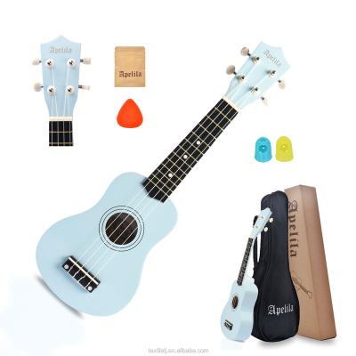 China 21 Inch Acoustic Soprano Mini Ukulele Ukulele Soprano For Beginner And Kids With Bag Picks Strings for sale