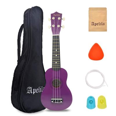 China Apelila Slim Purple Super Thin Body 4 String Soprano Mahogany Wood Ukulele For Kids for sale