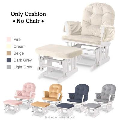 China Removable and Washable Glider Rocker Set Washable Velvet Cushion Replacement for Chair and Ottoman for sale