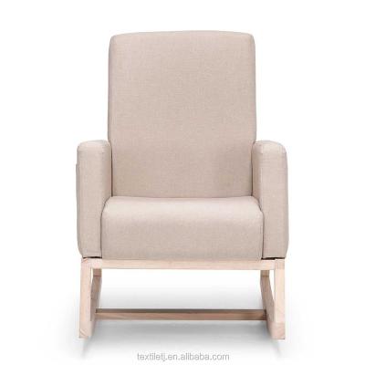 China Nursey Fabric Upholstered Nursery Rocking High Back Chair-Modern Armchair Relax Leisure Chair Beige for sale