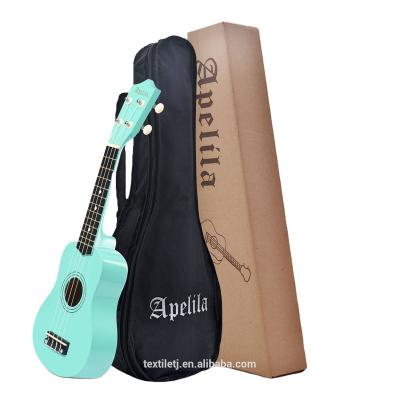 China Basswood 21 Inch Soprano Ukulele Mini Guitar Musical Acoustic Instrument with bag, pick, strings, for beginner seafoam green for sale