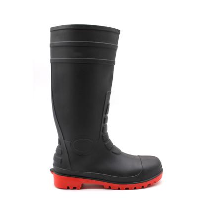 China Weak Steel Toe Rain Boot Steel Toe Boot For Agriculture PVC Safety Mud Boots for sale