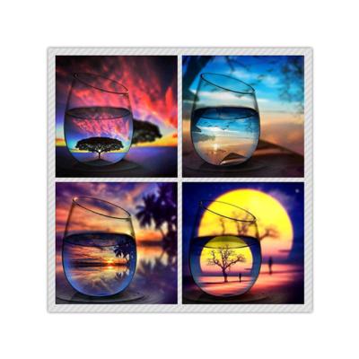 China Modern Wholesale 5D Diamond Painting Canvas Wall Art Cup Landscape DIY Wall Art Painting for sale