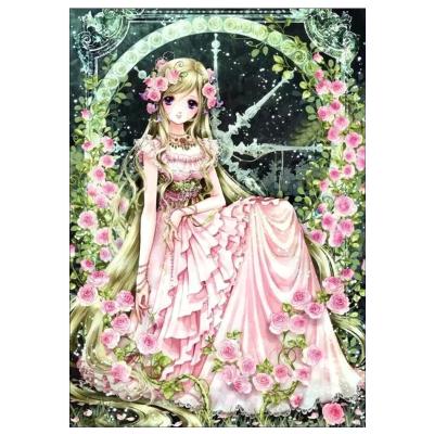 China Modern 5d Diy All Diamond Girl Round Diamond Painting Anime Wall Painting for sale