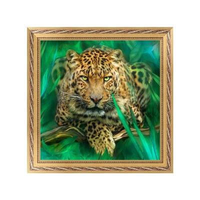 China Wholesale 5D Diamond Painting Diy Painting Full Resin Modern Round Diamond Painting Decorative Leopard for sale