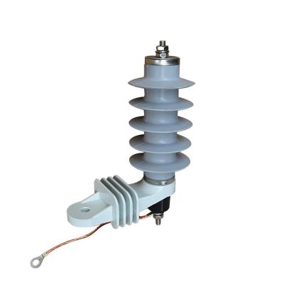 China Polymer Compound Voltage Surge Arrester Lightning 10kA Medium Electrical Grounding System Device 24kV for sale