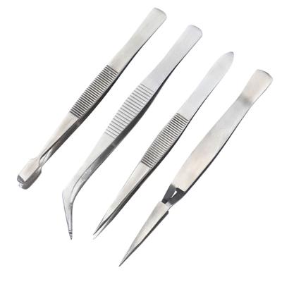 China Unrated 4pcs Precision Set Stainless Steel Tweezers For Phone Computer Electronics Thick Solder Repair Picking Mounting Tools for sale