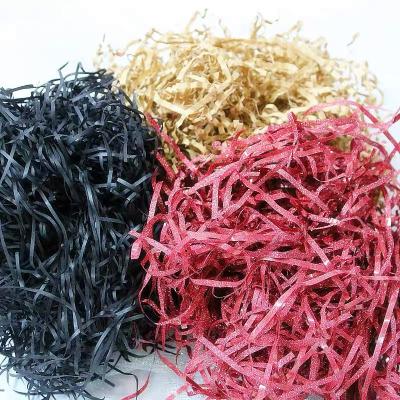 China Recycled Materials 100g/bag 50g/bag Colorful Decorative Gift Filler Crumpled Cut Paper Eco Shreded Paper for sale