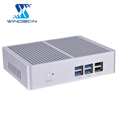 China Fanless Industrial PC Small Host Supports Core i3/i5/i7 4405U 5200U 6500U 7200U 8USB Desktop Wall Mounted Mini Computer 160*130*40mm for sale