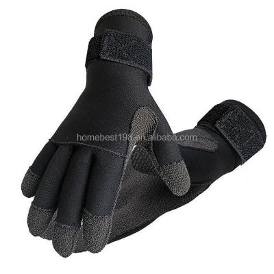 China Supply Custom Neoprene Durable Kevar Diving Gloves 4mm Hands Protector Anti-Slip Fishing Gloves Ski Warm Glove Prevent Cut Or Thorn for sale