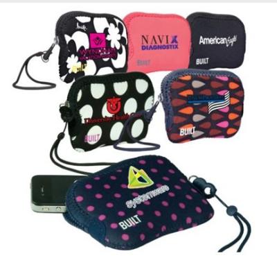 China Waterproof Neoprene Wristband Hand Pouch with Strap Zipper Travel Bag Phone Key Portable Cosmetic Makeup Purse for sale