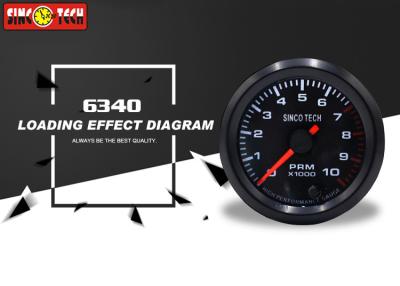 China 10000 Revs Universal RPM Gauge / 52mm RPM Gauge Single Pointer ISO 9001 Approved for sale