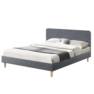 China Easy Adjustable Cheap Canvas (Assembly Other) Wood Bedroom Tufted Headboard Leather Soft Fabric Upholstered Bed Frame for sale