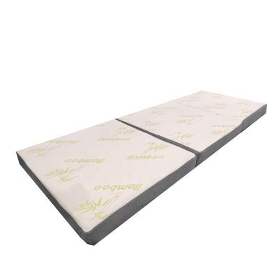 China 3D Mesh Tri Foldable Mattress Memory Foam Foldable Portable Pad Folding Bamboo Mattress in Box for sale