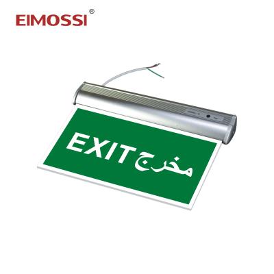 China Wall Mounted Emergency Exit Light CE Double Faced Board Acrylic Green White Words Electronic Emergency Exit Sign Light Lamp for sale