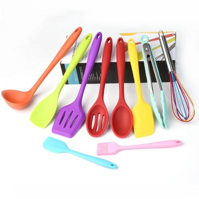 China Feature: Amazon Utensils Silicone Kitchen Utensils Colorful Red Pink Set for sale