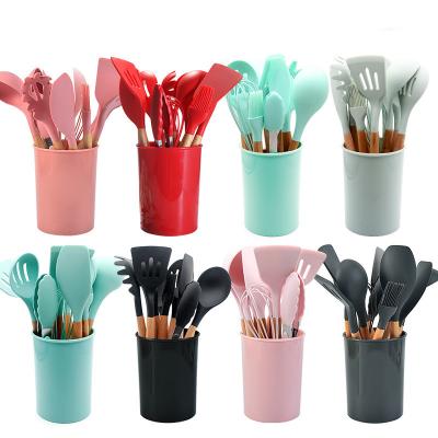 China Amazon Hot Selling Casual Household Kitchen Accessories Sets 12 Pieces Silicone Cooking Utensils for sale