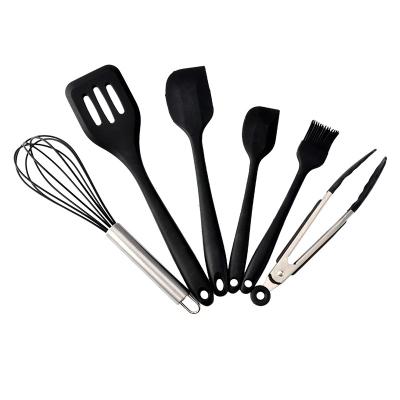 China 6Pcs Silicone Kitchen Heat Resistant Silicone Baking and Baking Utensils Set Include Spatulas Beat Basting Brush for sale