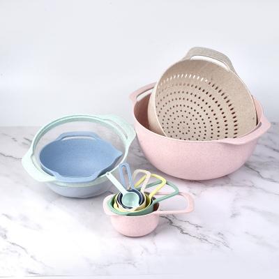 China Sustainable Baking Baking 10 Pcs Measuring Tool Kit Plastic Mixing Bowl Measuring Cup And Spoon Set for sale