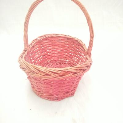 China New Traditional Striped Wicker Baskets Custom Size Wicker Gift Basket Supplies Used Mother's Day Gift Basket for sale