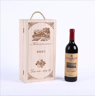 China Pine wood sustainable material wooden boxes for wine gift for sale