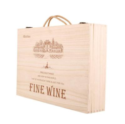 China Disposable Cheap Wooden Material Bulk Wooden Wine Boxes for sale