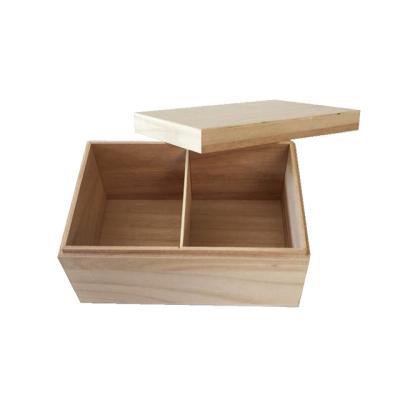 China New Two Grid Three Grid Wooden Box Jewelry Box Viable Gift Box for sale