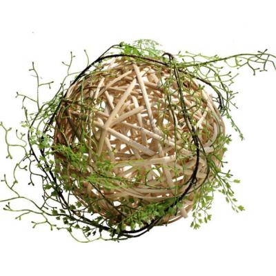 China Europe Best Selling Natural Wicker Balls Hanging Balls Rattan Balls Window Living Room Decoration for sale