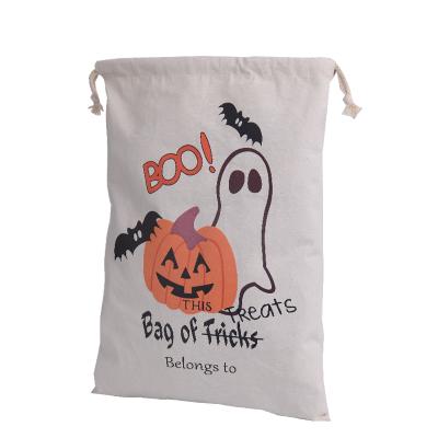 China 36*48CM Environmentally Friendly Canvas Drawstring Halloween Gift Promotional Bag for sale