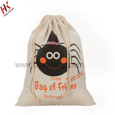 China 2018 Trick Or Treat Bags Kids Gift Pouch Candy Halloween Cotton Eco-friendly Bag for sale