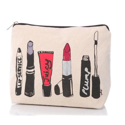 China Personalized Storage 2018 Eyelash Cotton Canvas Cosmetic Bag Make Up Pouch for sale