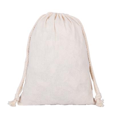 China Various Sizes BSCI Factory Custom Cotton Eco-Friendly Packing Pouch 100% Eco Cotton Dust Bag With Double Drawstring Rope for sale