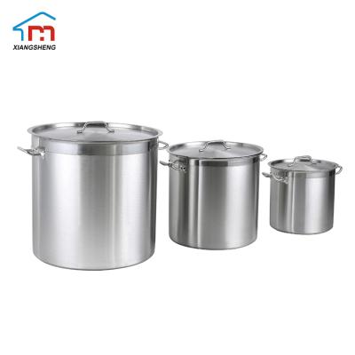 China Durable Heavy Duty Stainless Steel Restaurant Extra Large Capacity Cooking Pot And Pans for sale