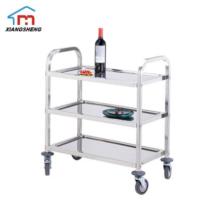 China Best Hotel Hotel Kitchen Table Drinks 3 Tier Serving Trolley Food Tea Linen Serving Cart Easily Assembled Rolling Trolley for sale