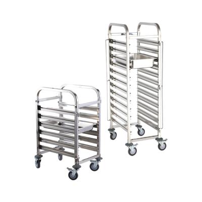 China 304 Stainless Steel Bakery Bread Oven Trolley Rack Food Grade Gastronorm 1/1 GN Pan Tray Baking Cooling Cart for sale