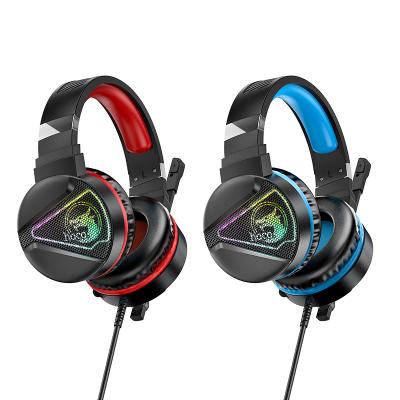 China Headset Hoco. Cool Gaming Headphones W104 Three-color LED Gaming Earphone For Gamer for sale