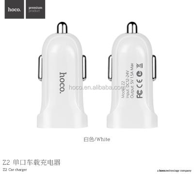 China Car Charger HOCO Wholesale and Retail Store Z2 Single-port Smart Car Charger Portable Rohs Car Charger for sale