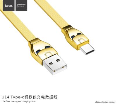 China HOCO Bestselling U14 Blue Steel Man Charging Type-C USB Date Cable Charging Cables for sale